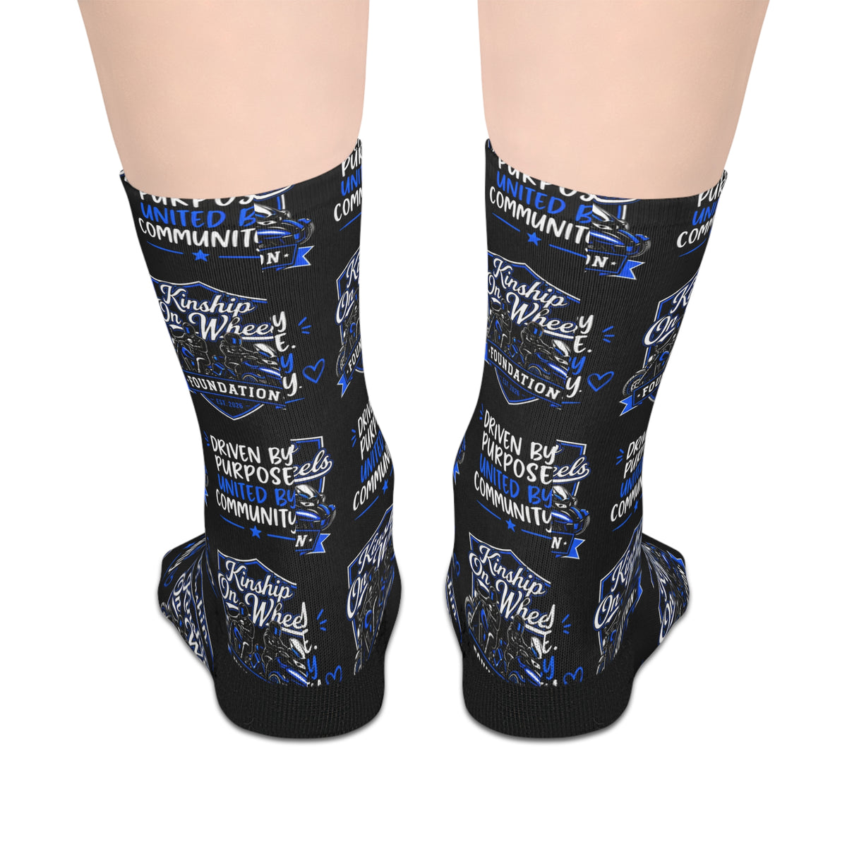 "Driven by Purpose" Blue & Black Crew Socks