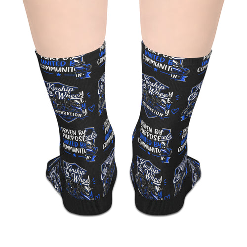 "Driven by Purpose" Blue & Black Crew Socks