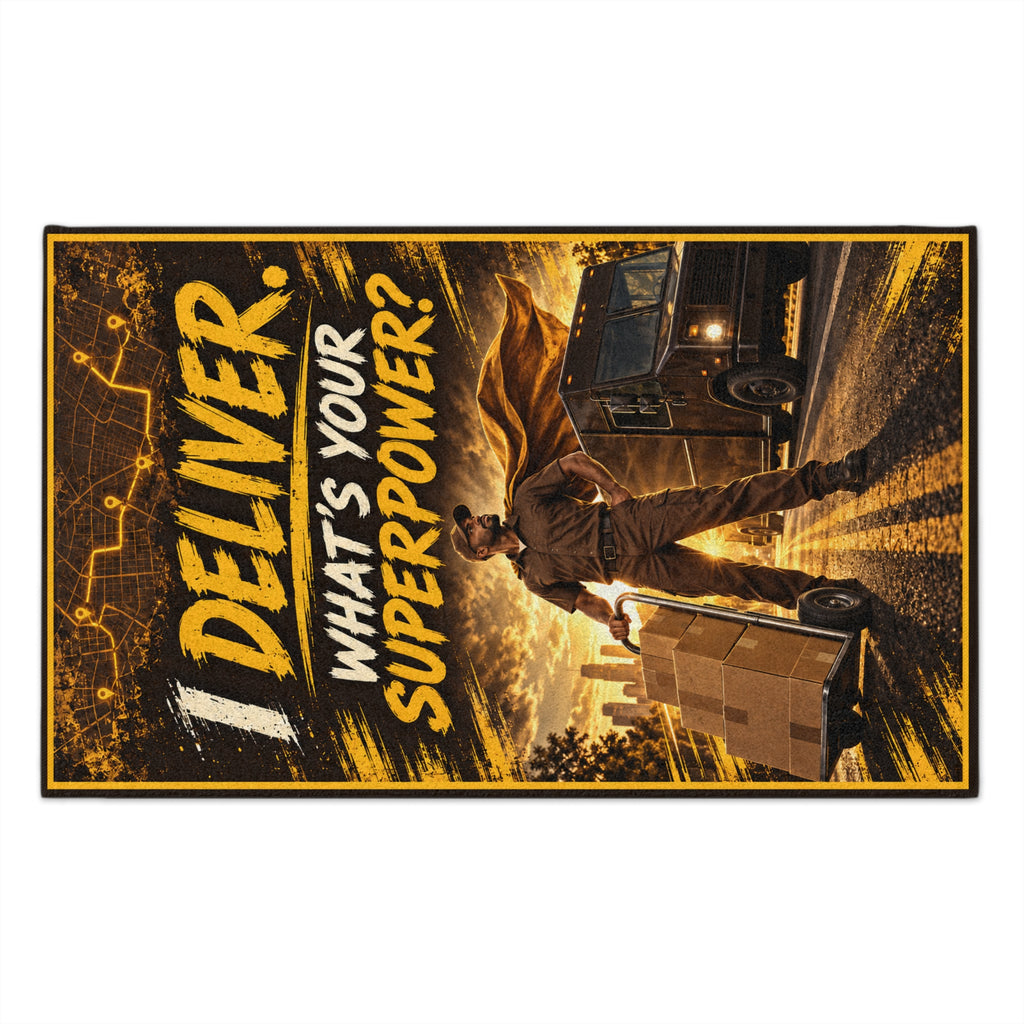 Delivery Rally Towel — "I Deliver. What's Your Superpower?"