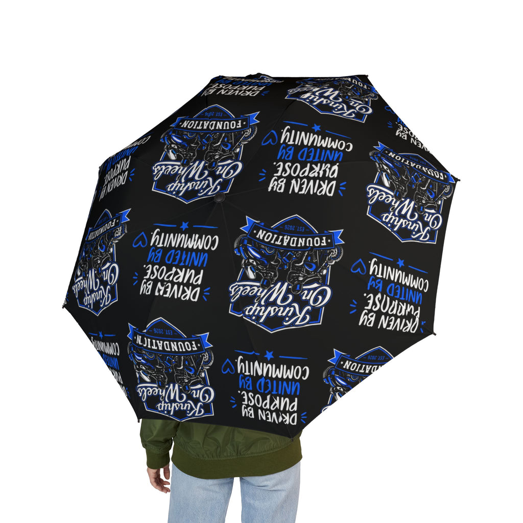 Motorcycle Club Foldable Umbrella – 'Ride or Die' Blue Biker Design