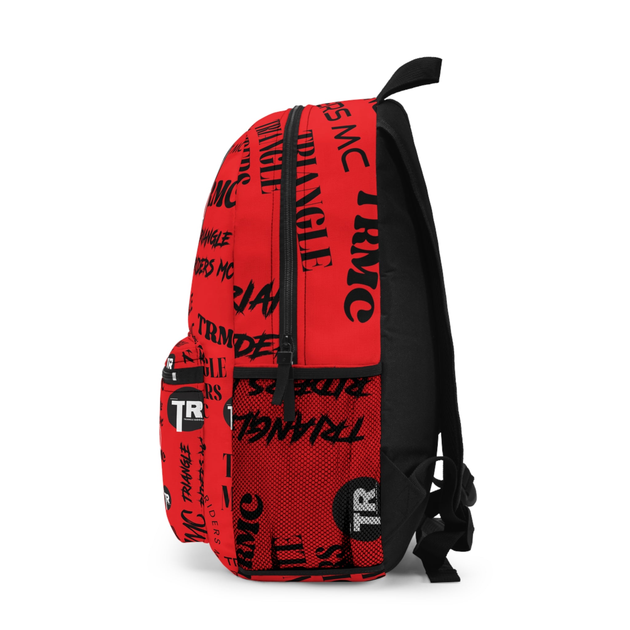 Bold Red Motorcycle Club Backpack, Trendy Daypack for Riders, Perfect for School, Travel, Events, and Outdoor Adventures