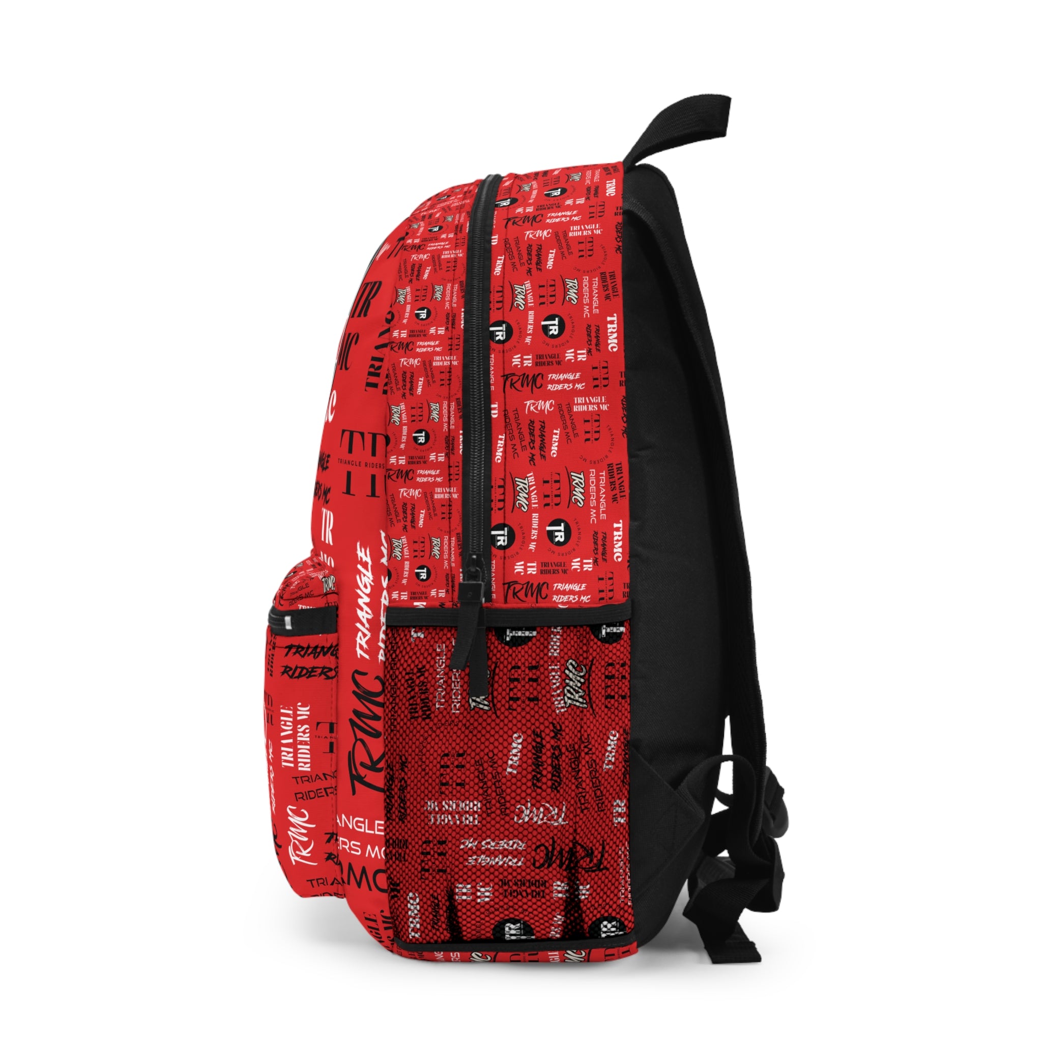 Bold Red Motorcycle Club Backpack, Trendy Daypack for Riders, Perfect for School, Travel, Events, and Outdoor Adventures