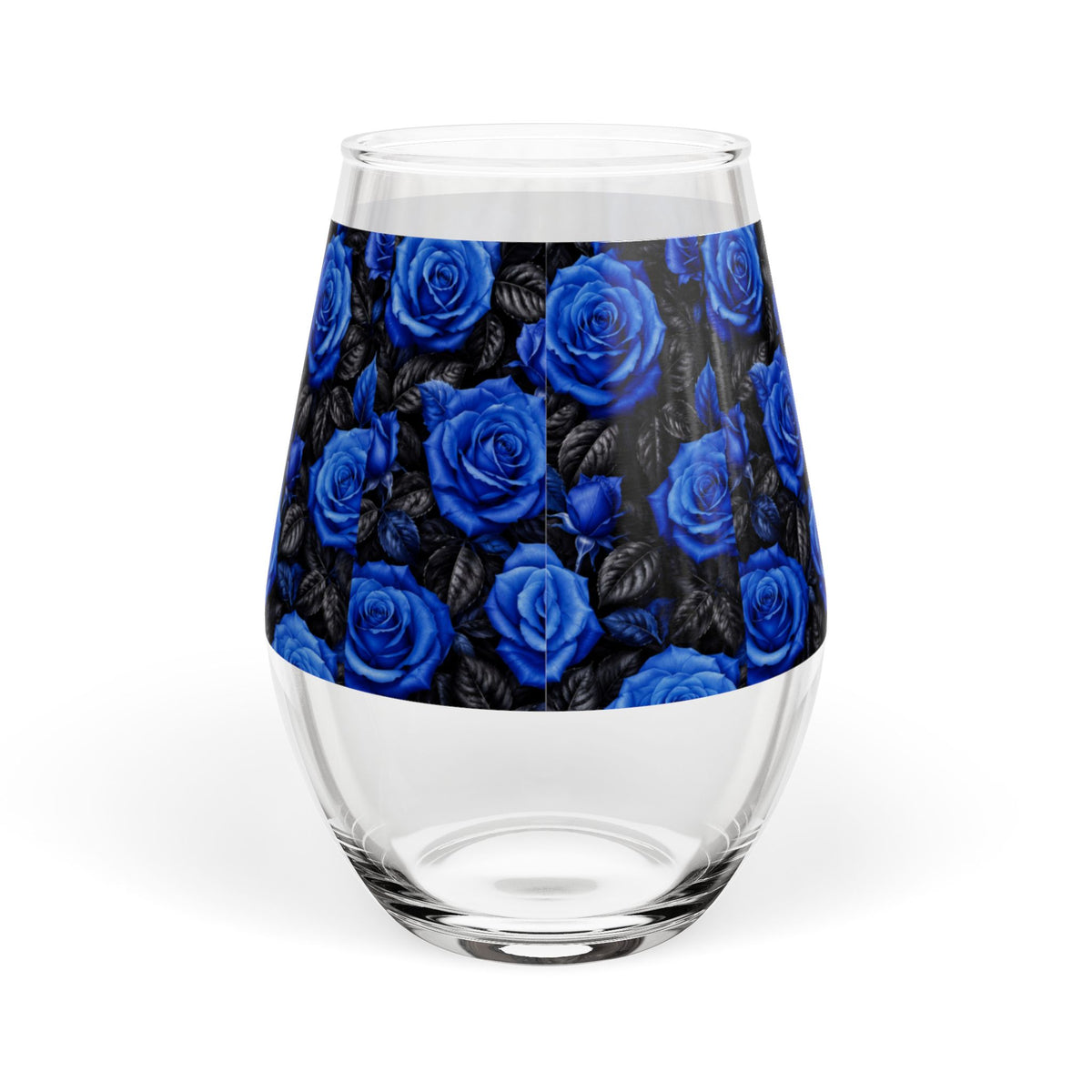 Kinship On Wheels Blue Rose Stemless Wine Glass (11.75 oz)