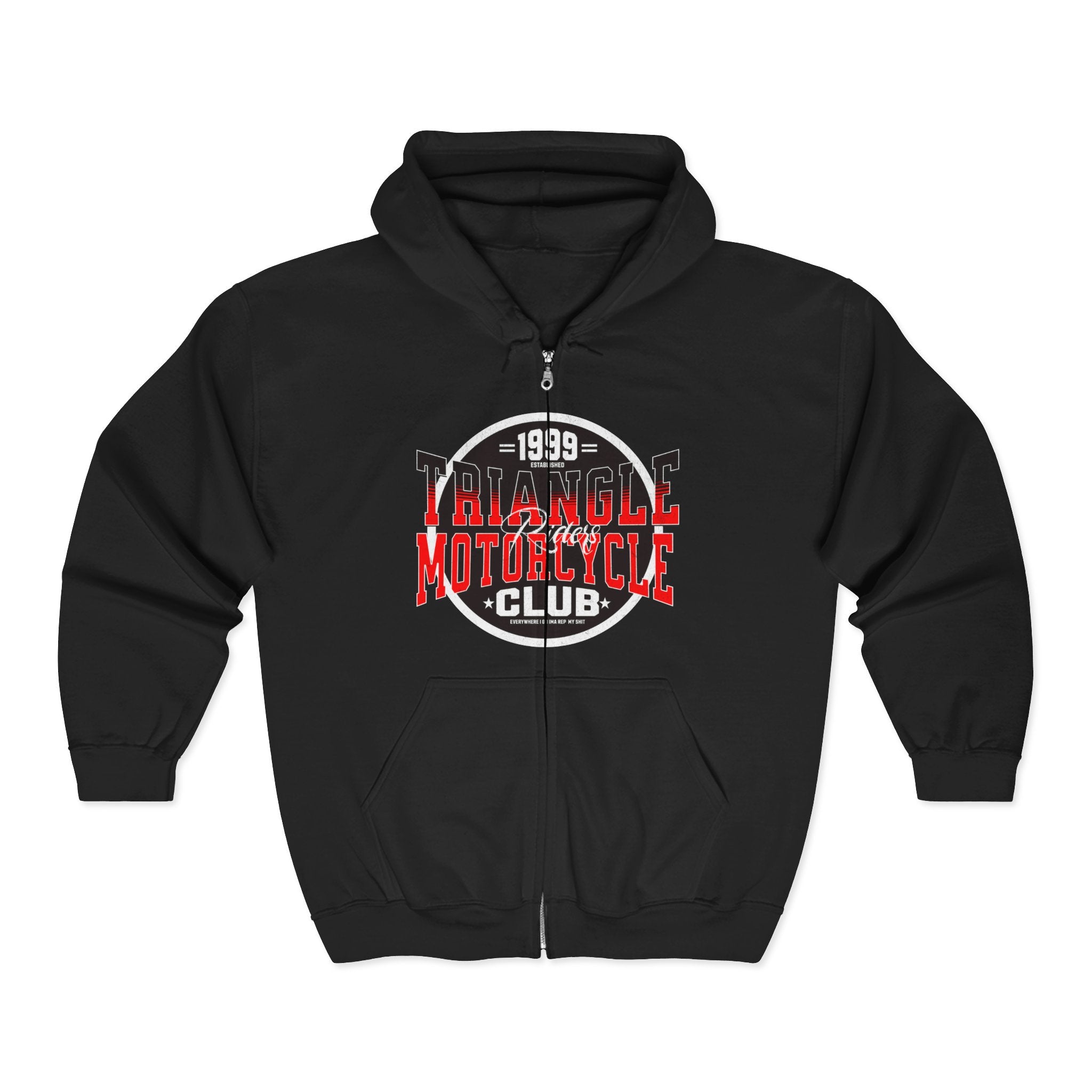 Motorcycle Club Hoodie, Unisex Zip Sweatshirt for Bikers, Vintage Motorcycle Apparel, Great for Rides, Gifts for Bike Enthusiasts