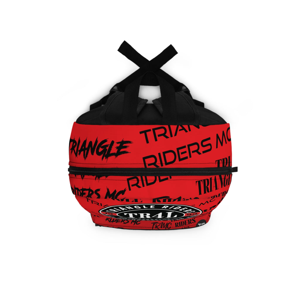Bold Red Motorcycle Club Backpack, Trendy Daypack for Riders, Perfect for School, Travel, Events, and Outdoor Adventures