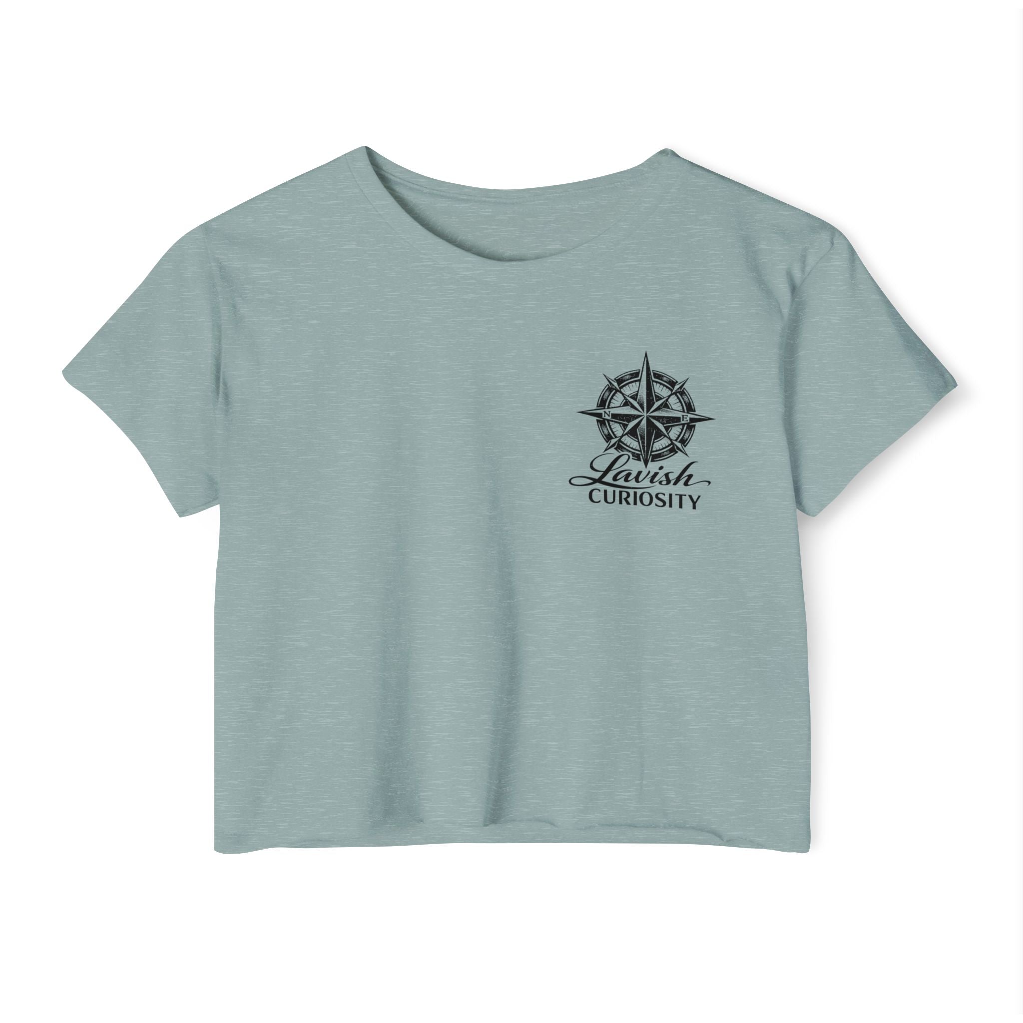 Lavish Curiosity Crop Top — 'Explore Beyond' Festival Women's Graphic Tee