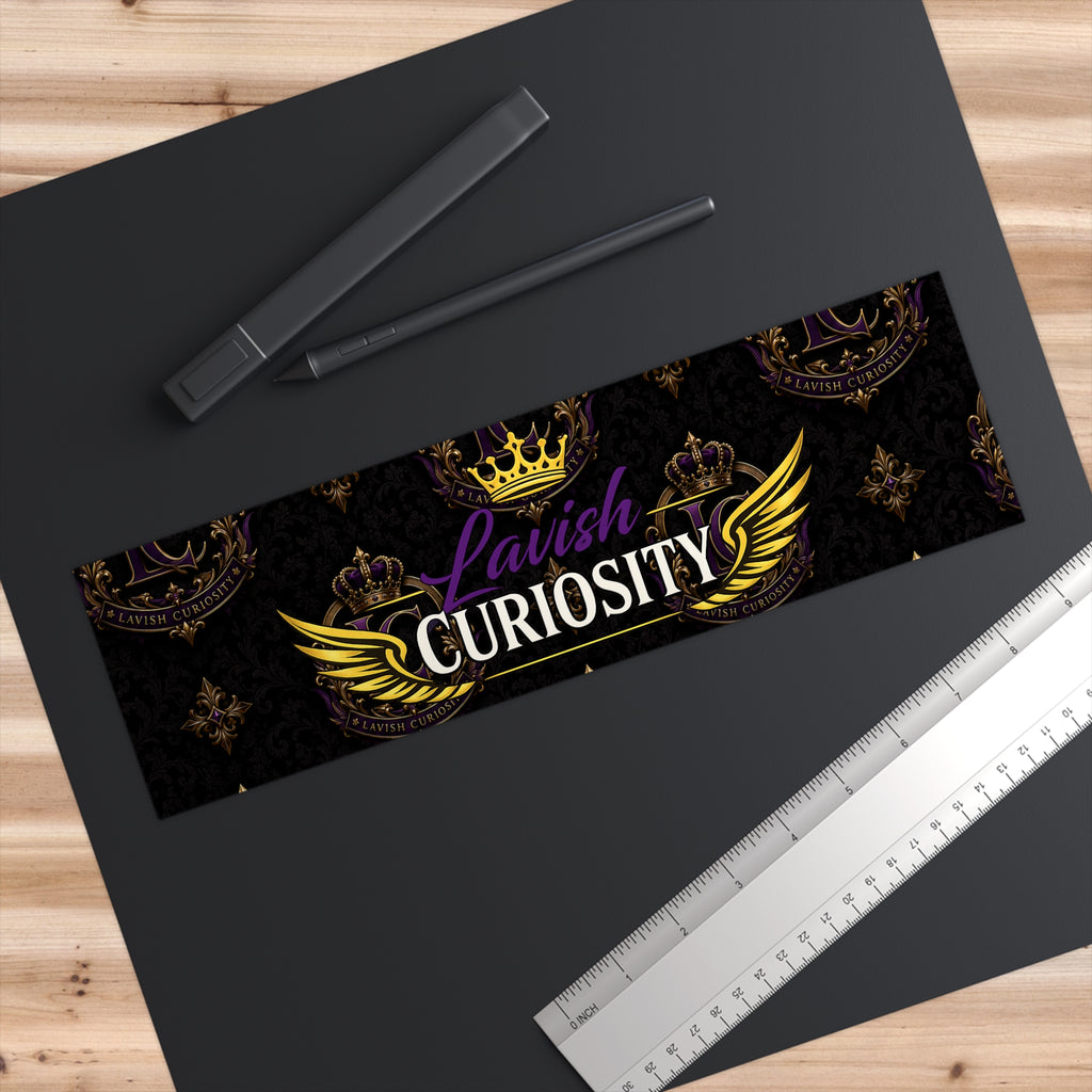 Lavish Curiosity Bumper Sticker — Regal Crown & Gold Wing Decal