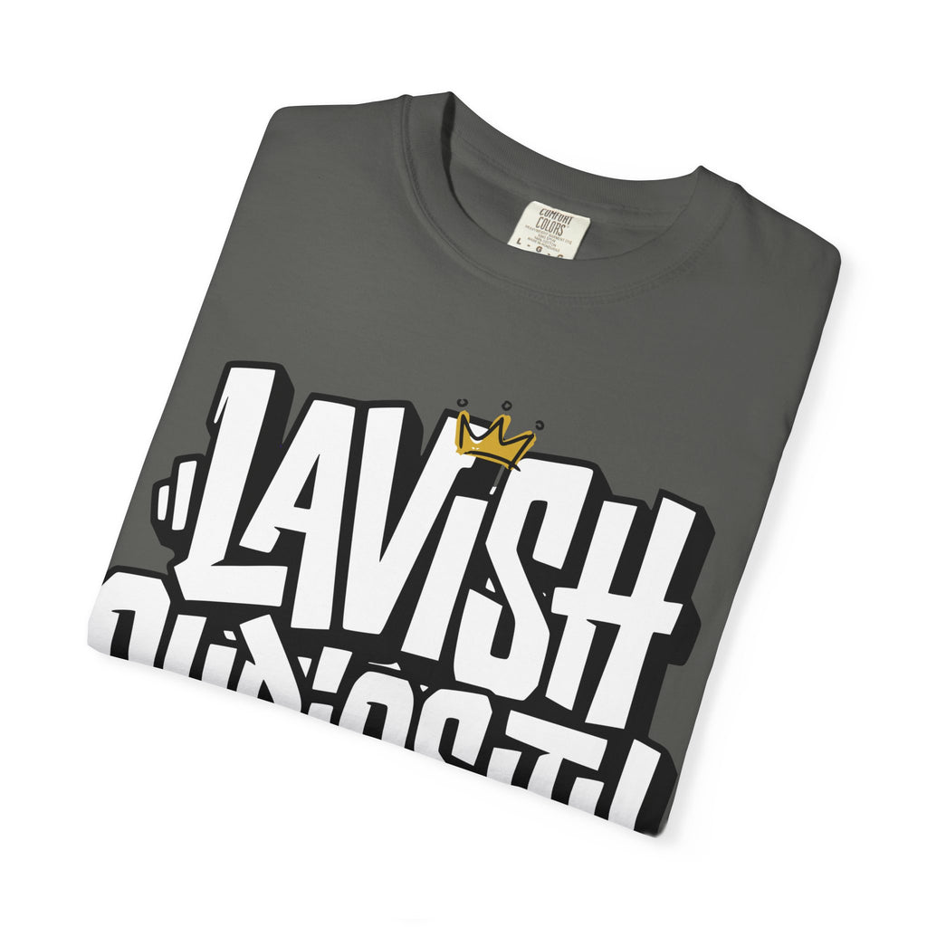 Lavish Curiosity T-Shirt — 'Lavish Curiosity' Graphic Tee with Crown Script