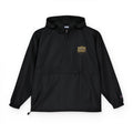 Anorak Jacket — Orange Packable Windbreaker with Floral Skull Patch