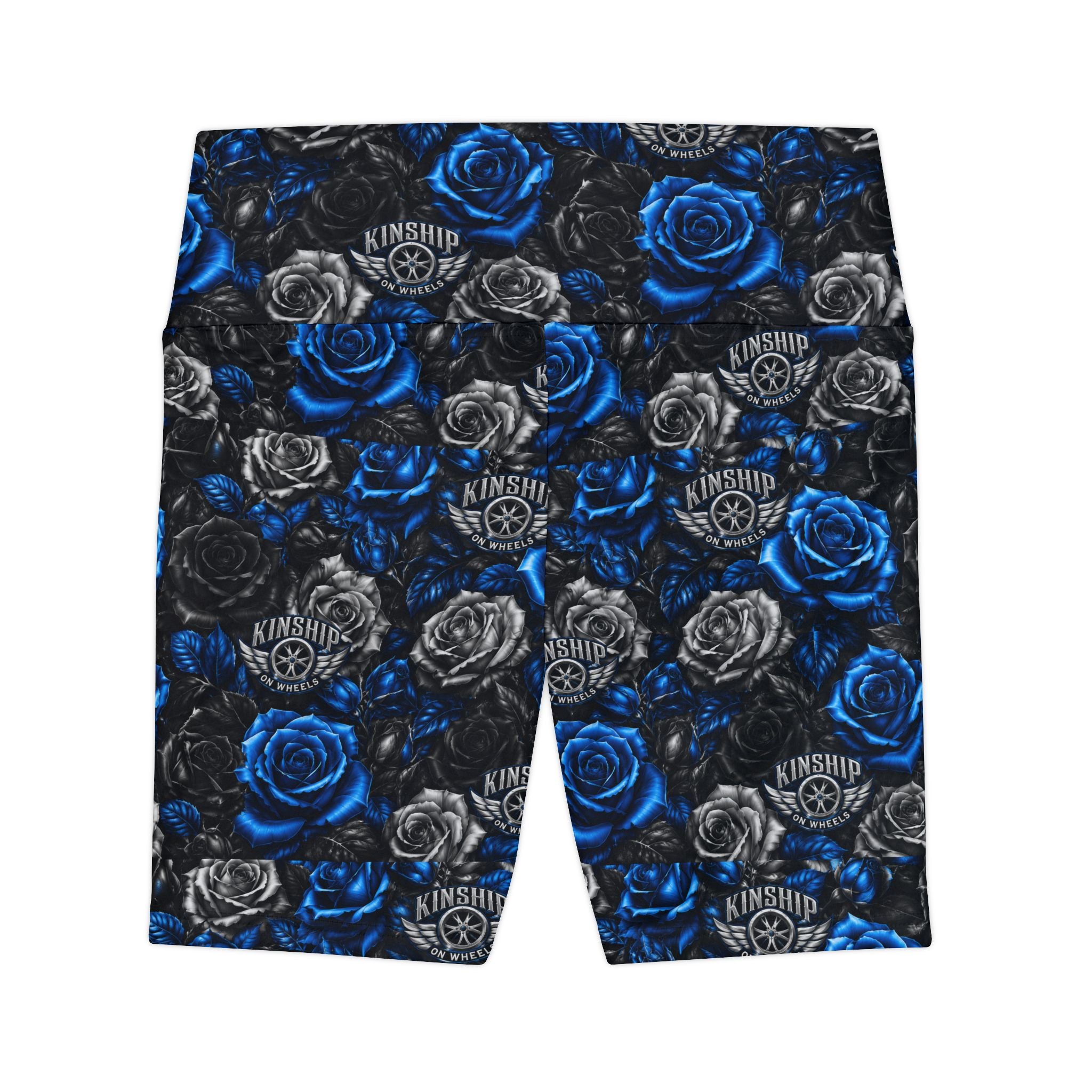 Kinship Blue & Black Rose Workout Shorts