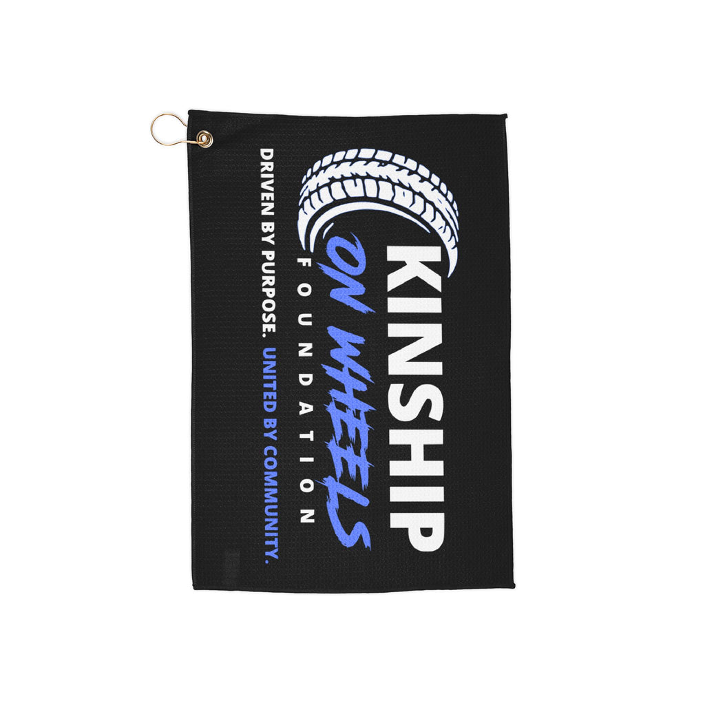 Kinship On Wheels Golf Towel – 'Driven by Purpose' Charity Logo Towel with Clip