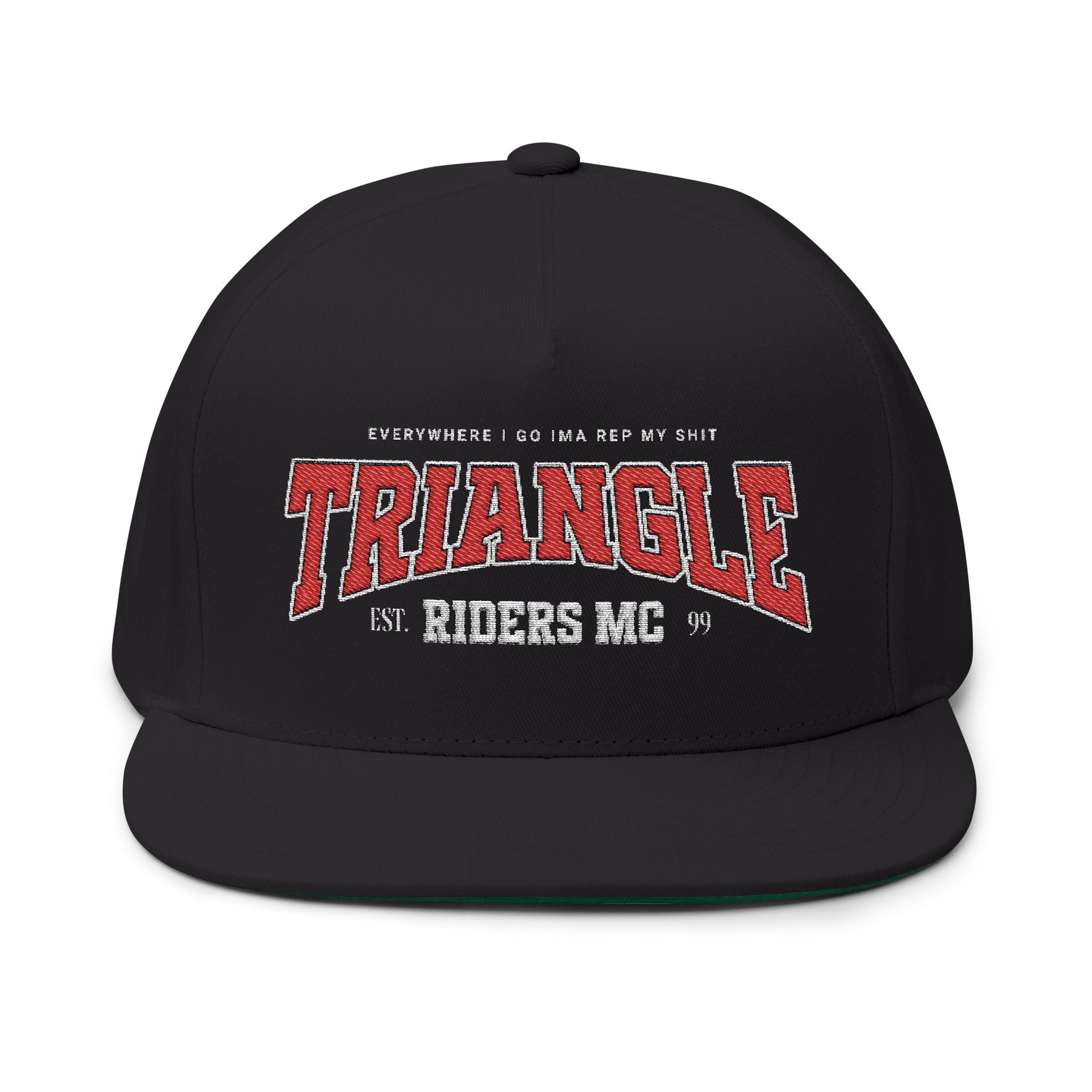 Triangle Riders Embroidered Flat Bill Cap
