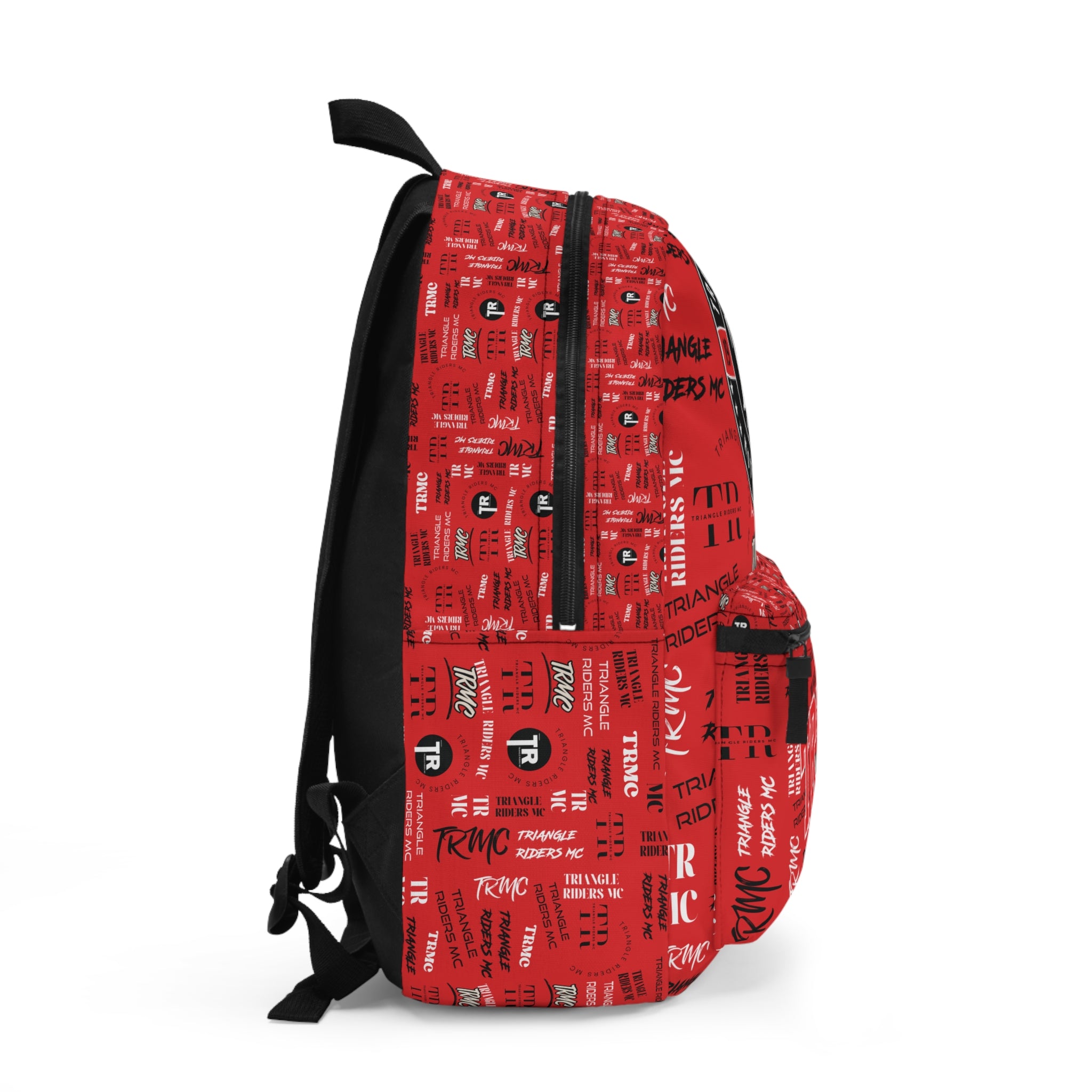 Bold Red Motorcycle Club Backpack, Trendy Daypack for Riders, Perfect for School, Travel, Events, and Outdoor Adventures