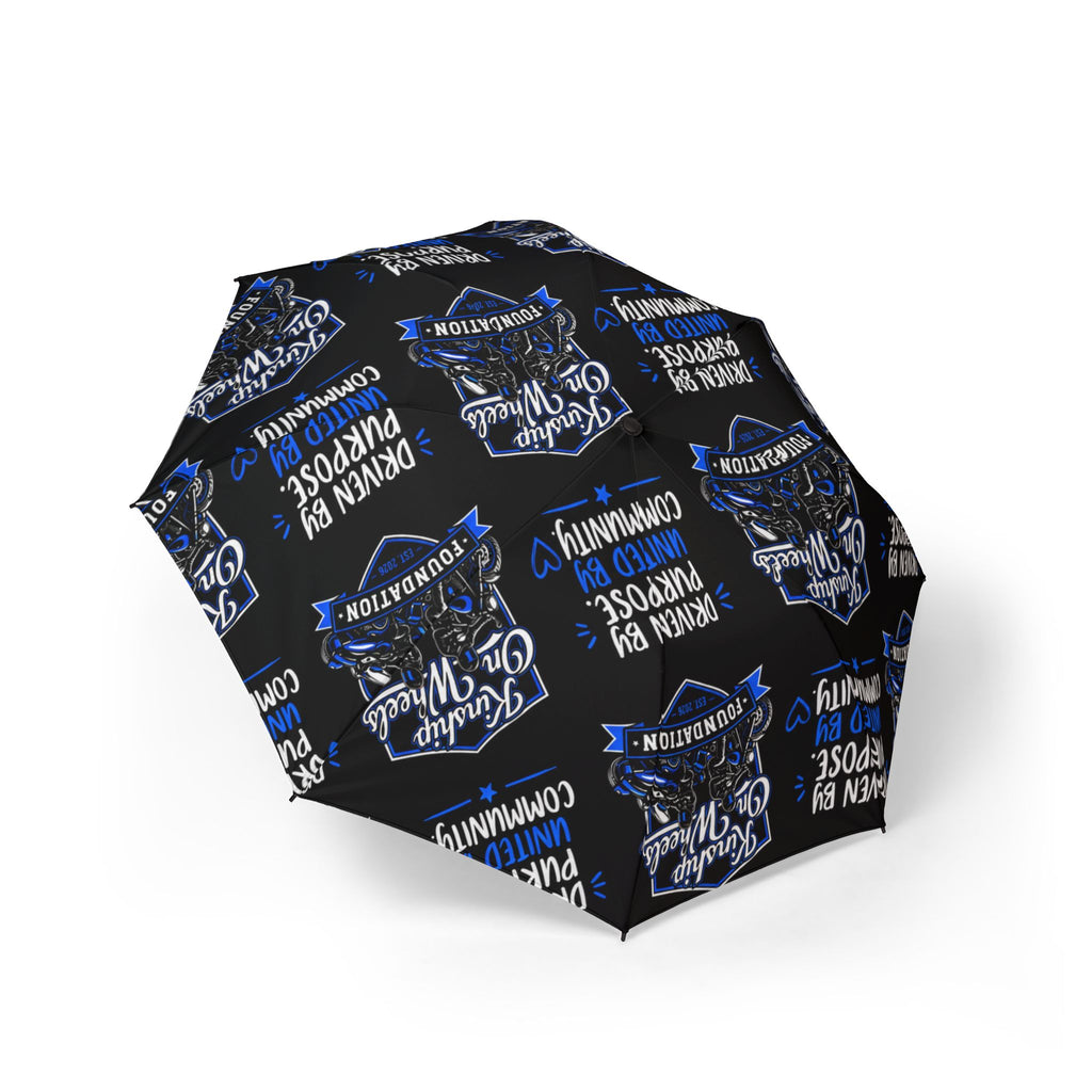 Motorcycle Club Foldable Umbrella – 'Ride or Die' Blue Biker Design