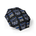 Motorcycle Club Foldable Umbrella – 'Ride or Die' Blue Biker Design