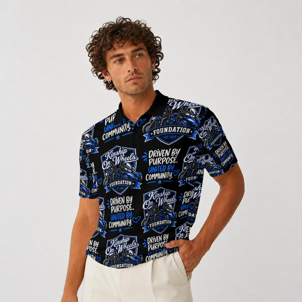 All-Over Print Men's Heavyweight Polyester Polo Shirt|210GSM