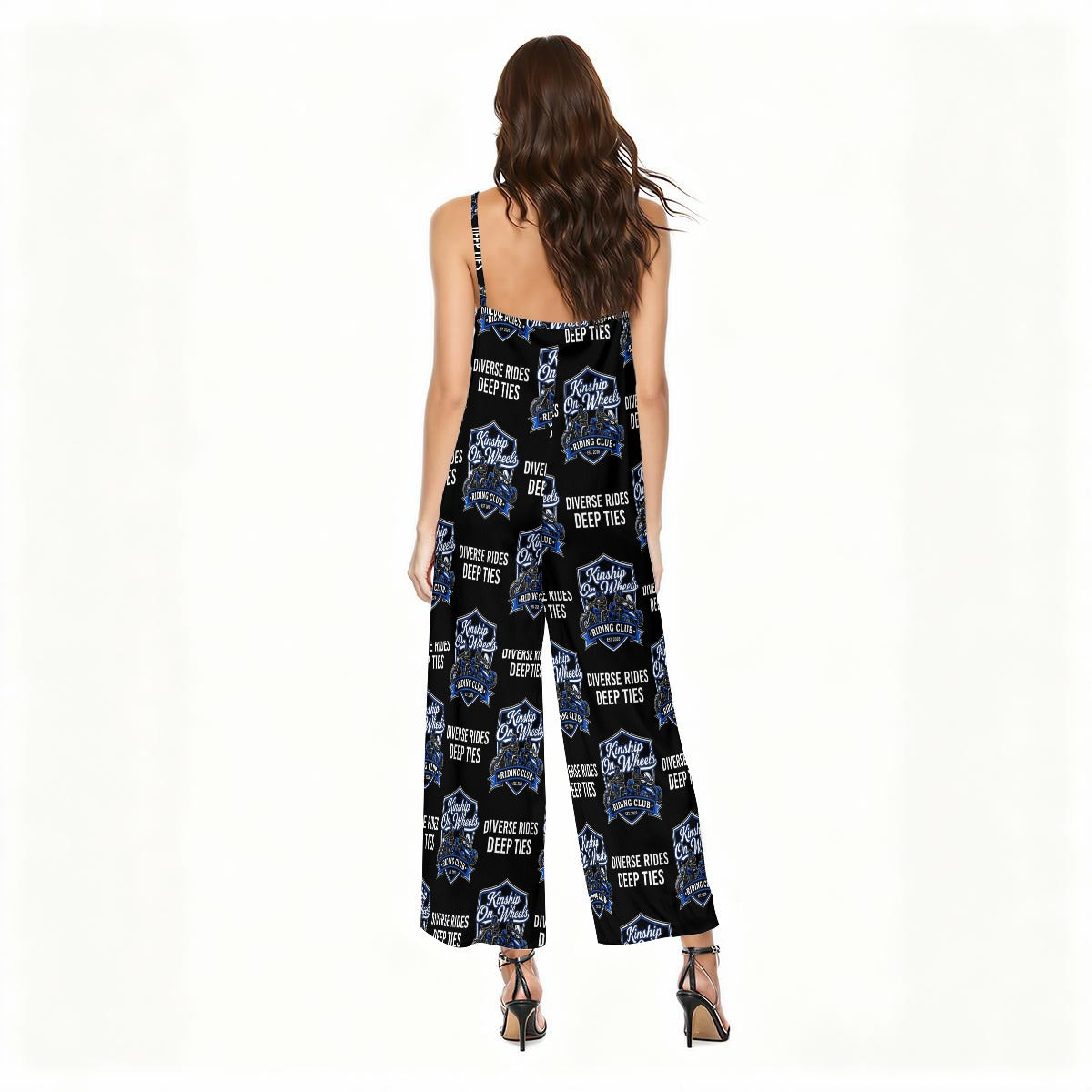 All-Over Print Women's satin suspender jumpsuit