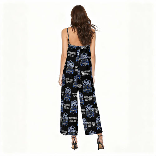 All-Over Print Women's satin suspender jumpsuit