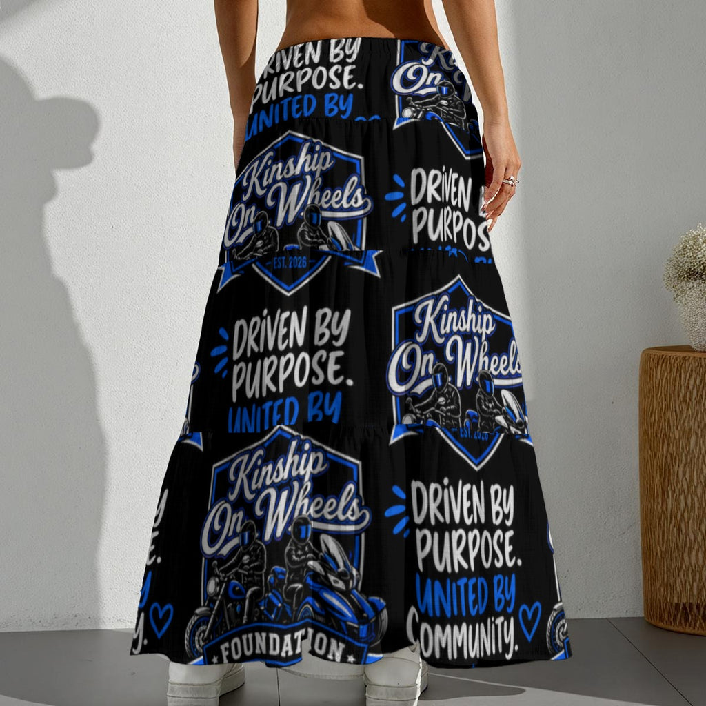 All-Over Print Women's Pleated Long Skirt