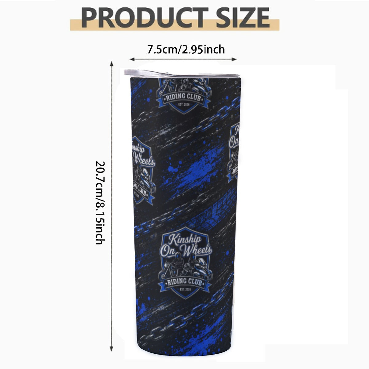 Custom 20OZ Straight Cup With Sliding Lid Printed in USA