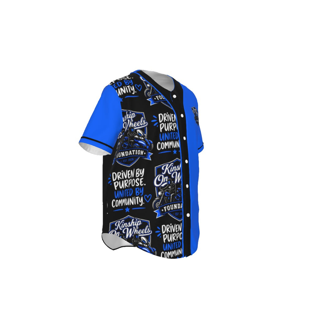 All-Over Print Men's Short Sleeve Baseball Jersey With Pinstripes