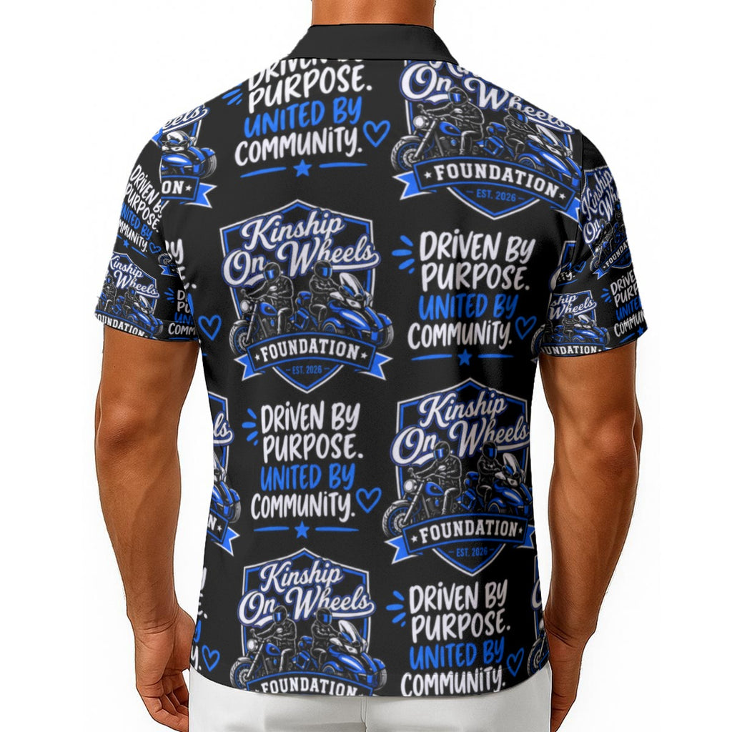 All-Over Print Men's Hawaiian Shirt With Button Closure