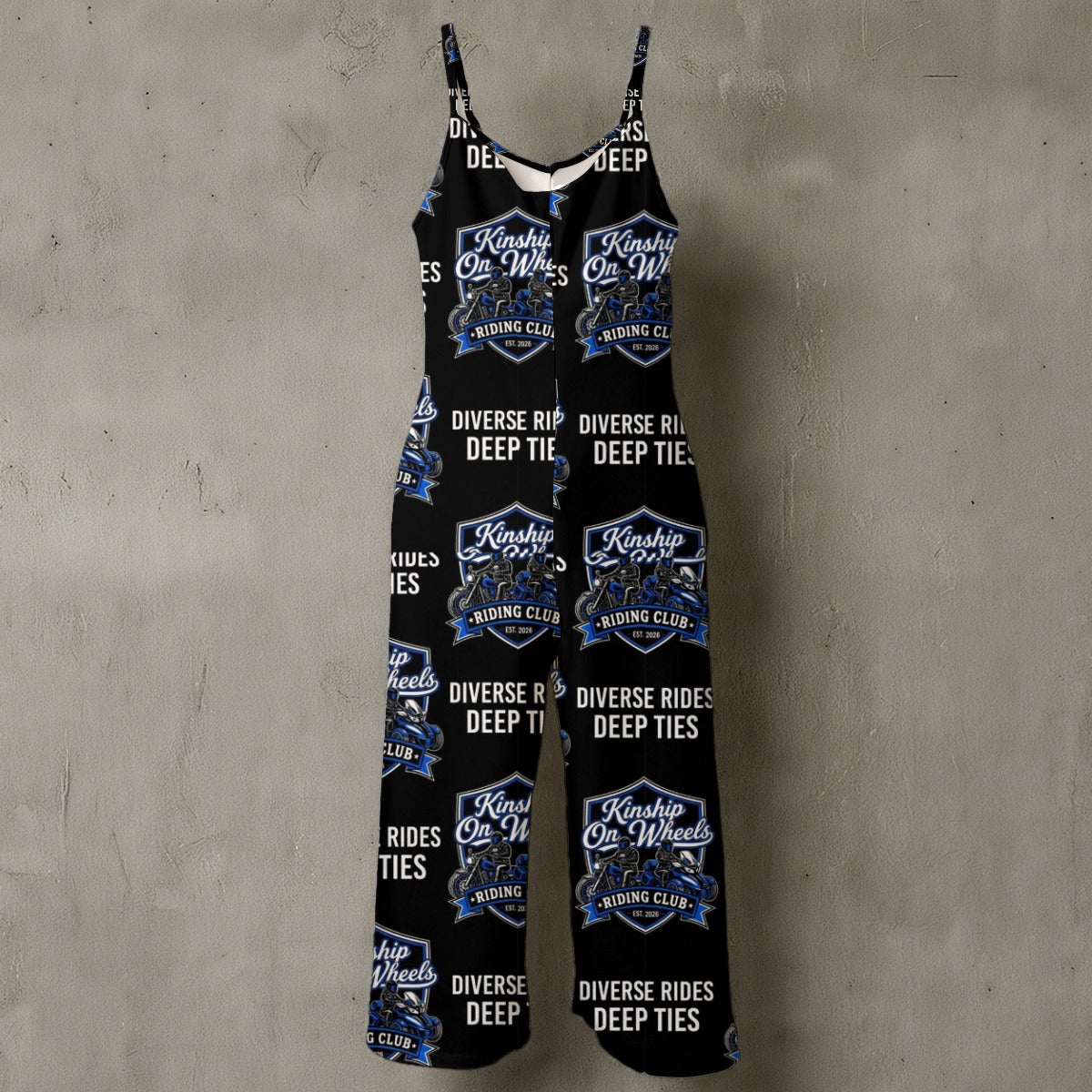 All-Over Print Women’s Floral Spaghetti Strap Wide-Leg Jumpsuit