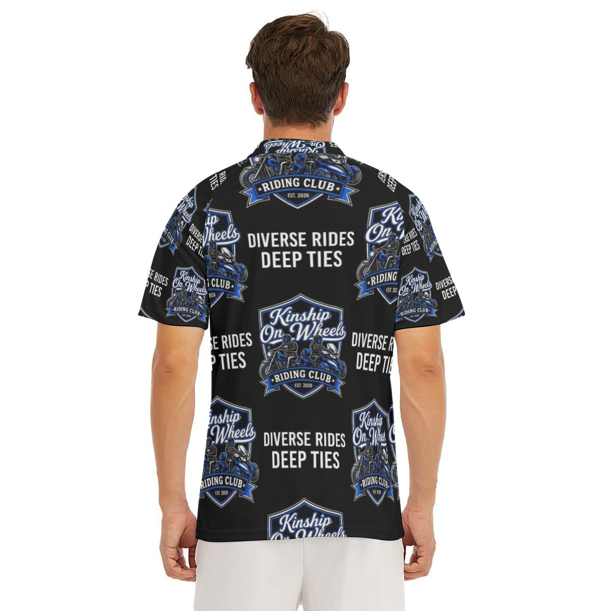 All-Over Print Men's Short Sleeve Polo Shirt With Button Closure