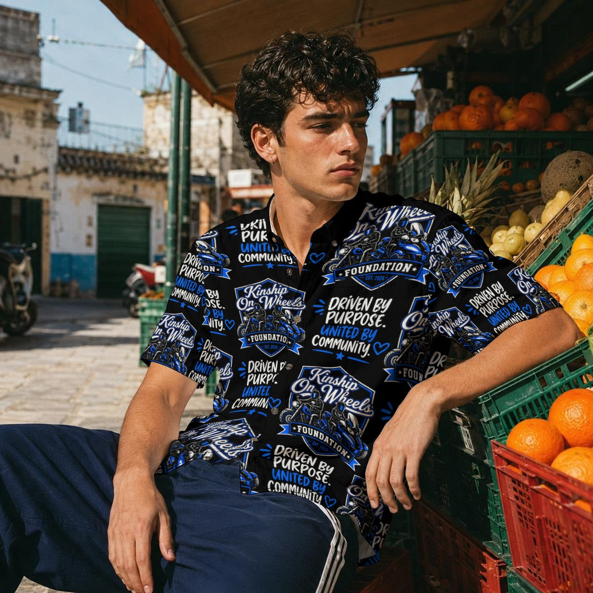 All-Over Print Men's Breathable Cotton Shirt|125GSM