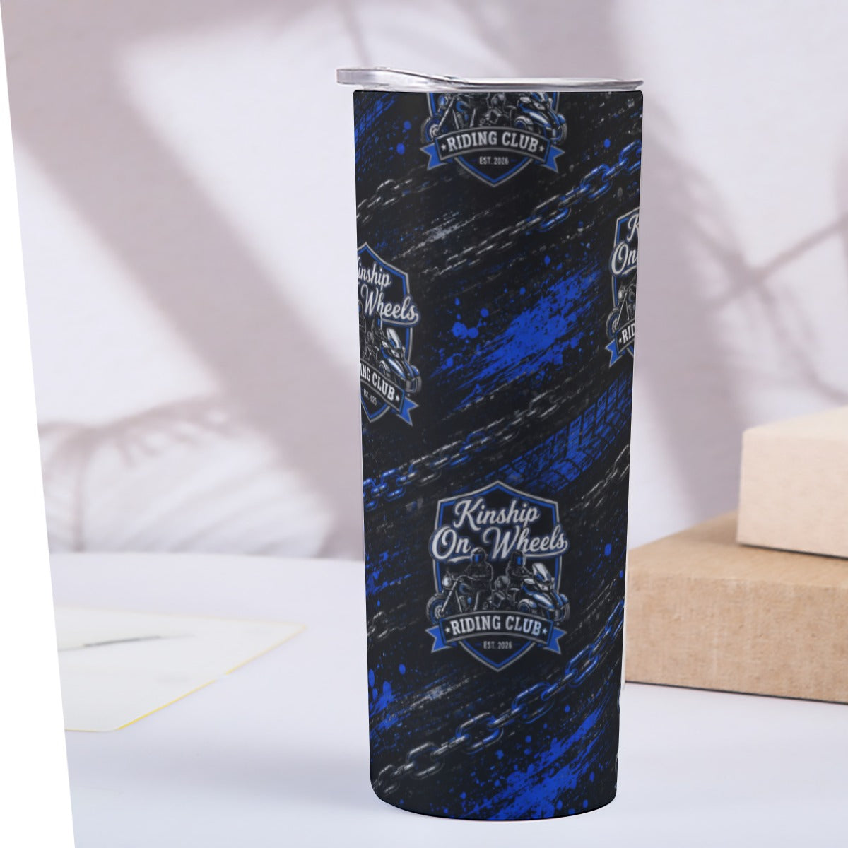 Custom 20OZ Straight Cup With Sliding Lid Printed in USA