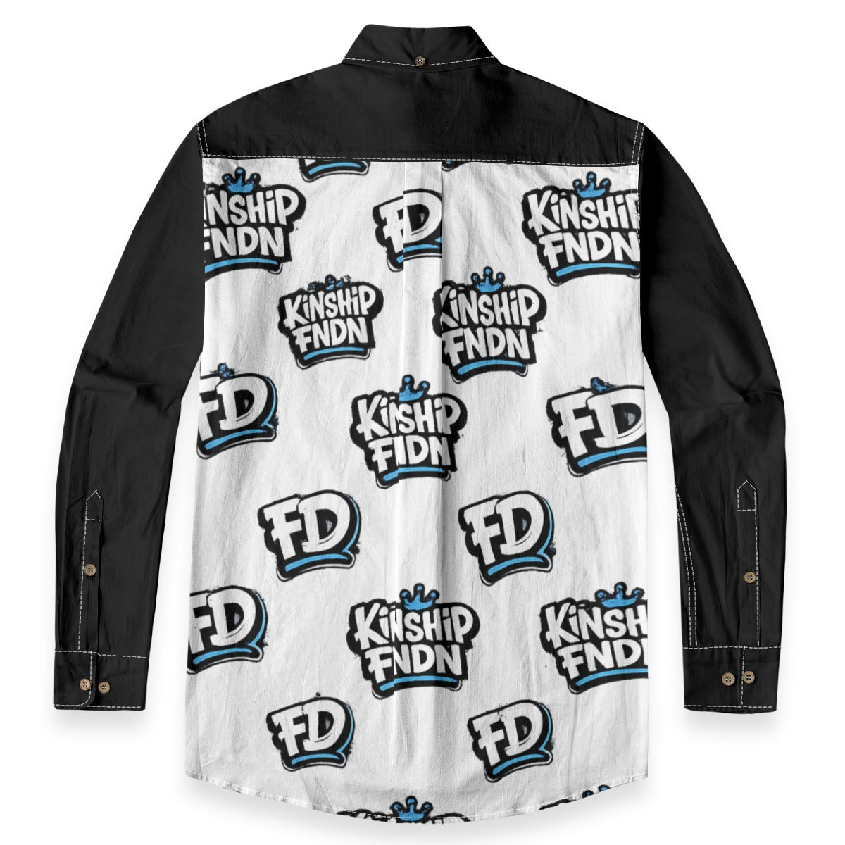 All-Over Print Men's Casual Lapel Long Sleeve Shirt|125GSM Cotton