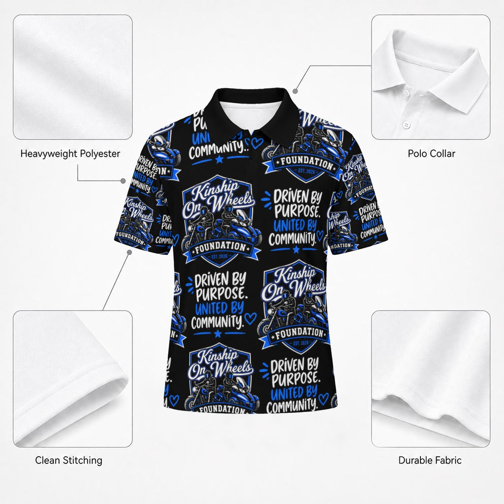 All-Over Print Men's Heavyweight Polyester Polo Shirt|210GSM