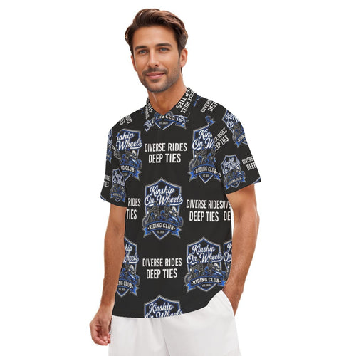 All-Over Print Men's Short Sleeve Polo Shirt With Button Closure