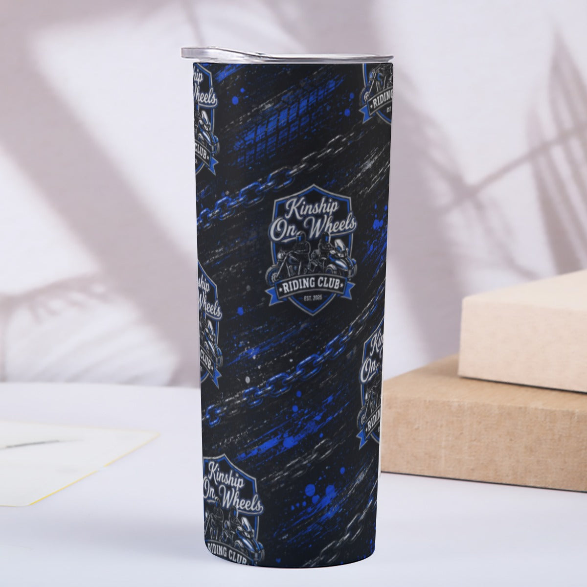 Custom 20OZ Straight Cup With Sliding Lid Printed in USA