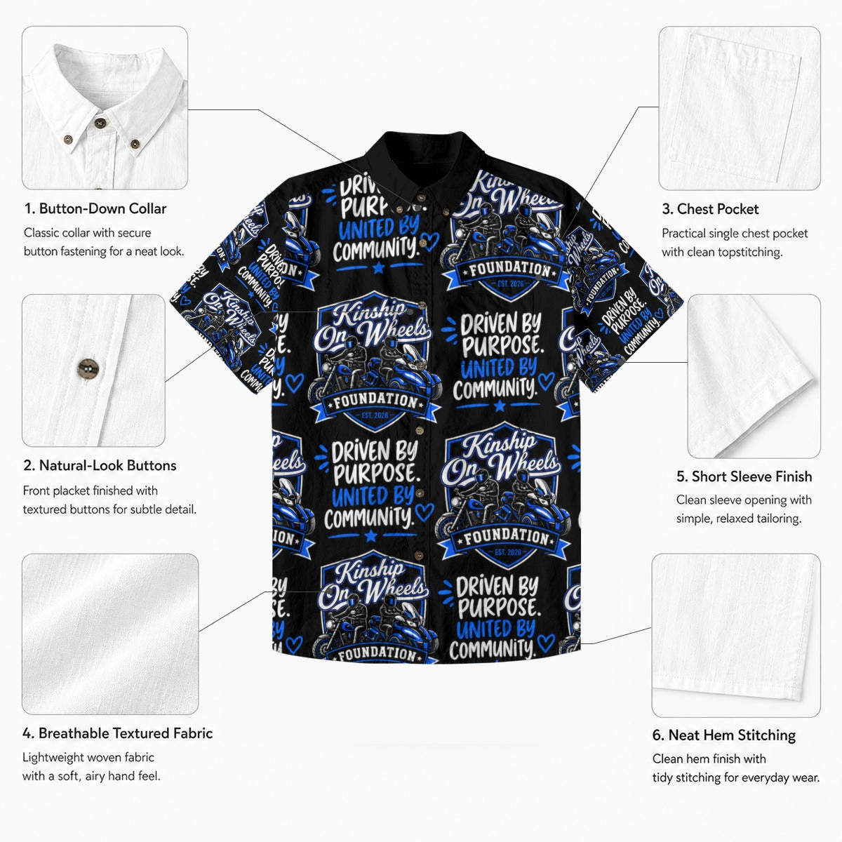 All-Over Print Men's Breathable Cotton Shirt|125GSM