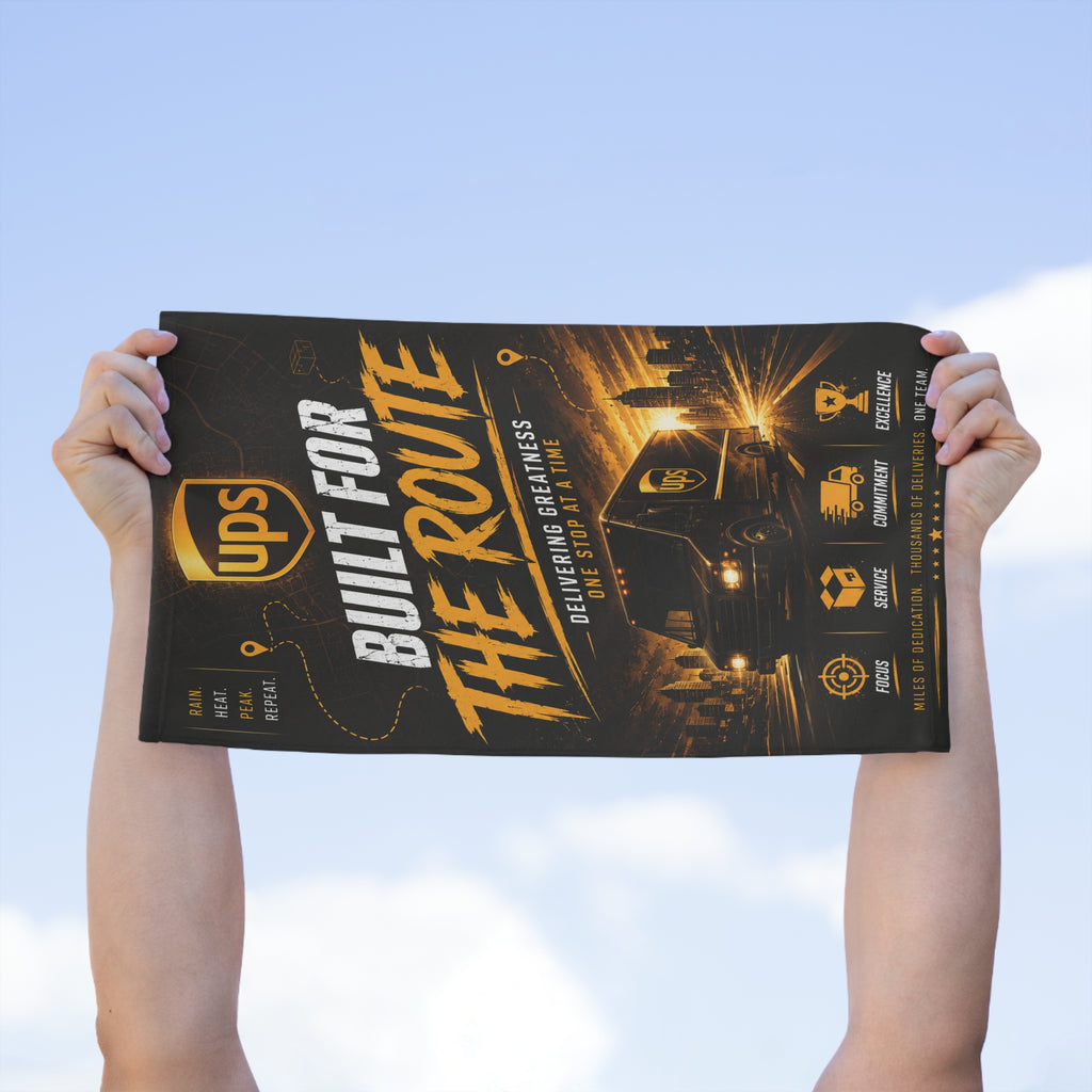 Rally Towel — "Built for the Route" UPS Delivery Crew Hand Towel (11x18)