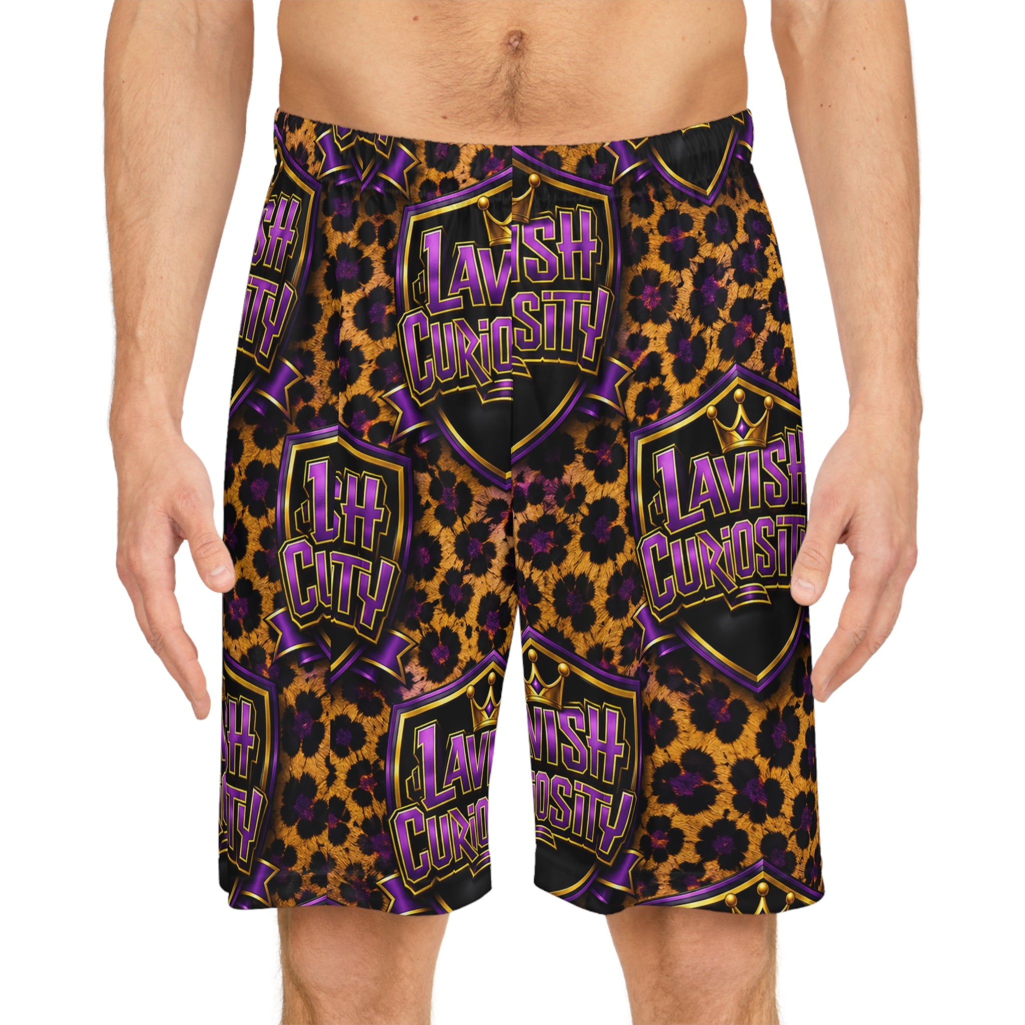 Lavish curiosity Basketball Shorts - AOP Red Sporty Style