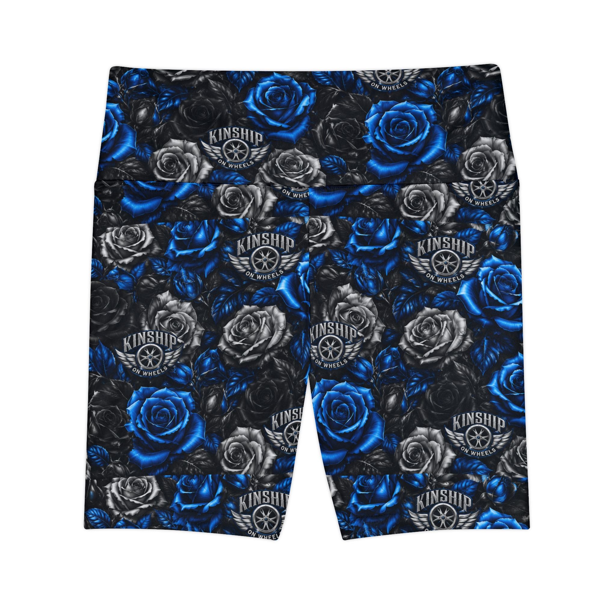 Kinship Blue & Black Rose Workout Shorts