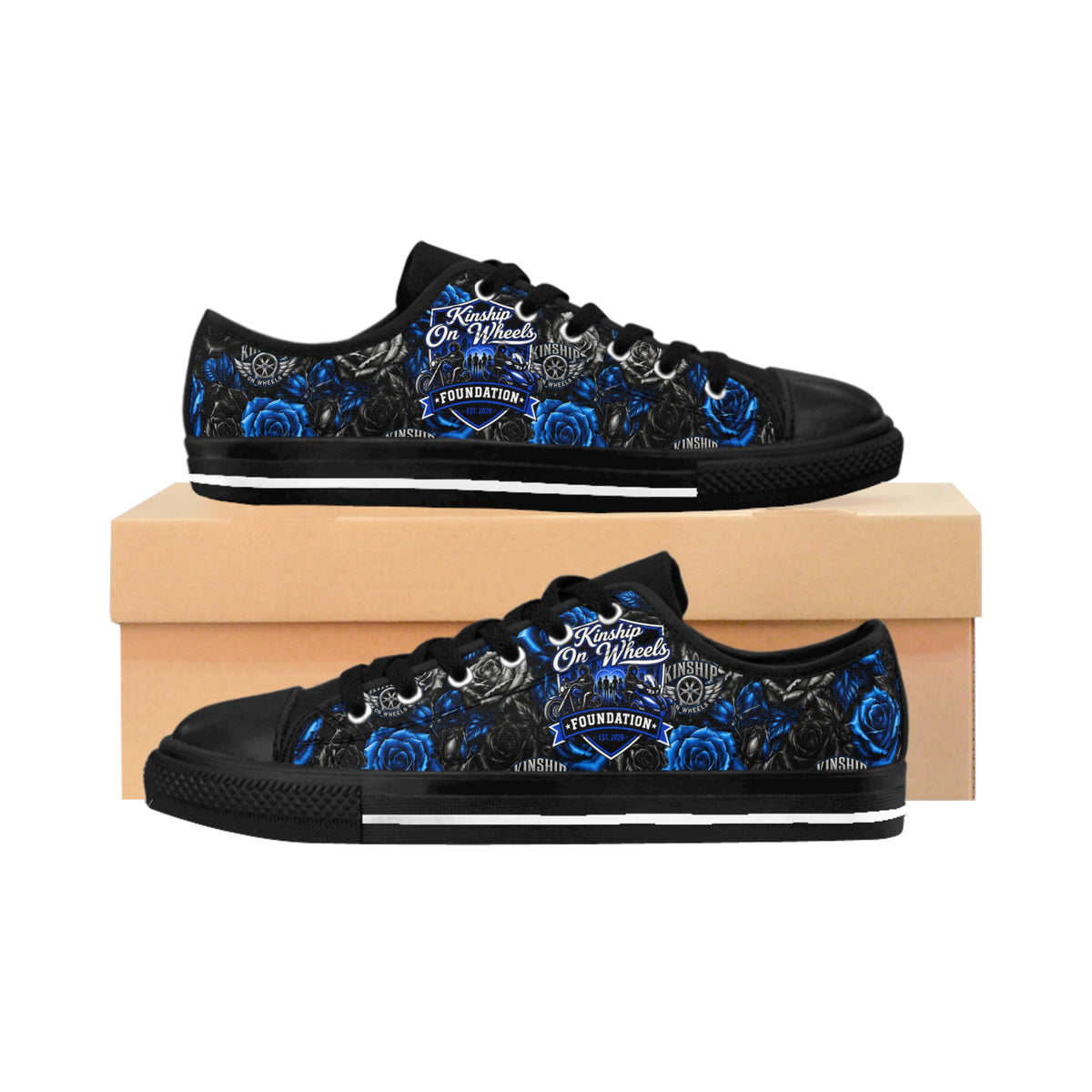 Kinship Men's Rose-Pattern Sneakers
