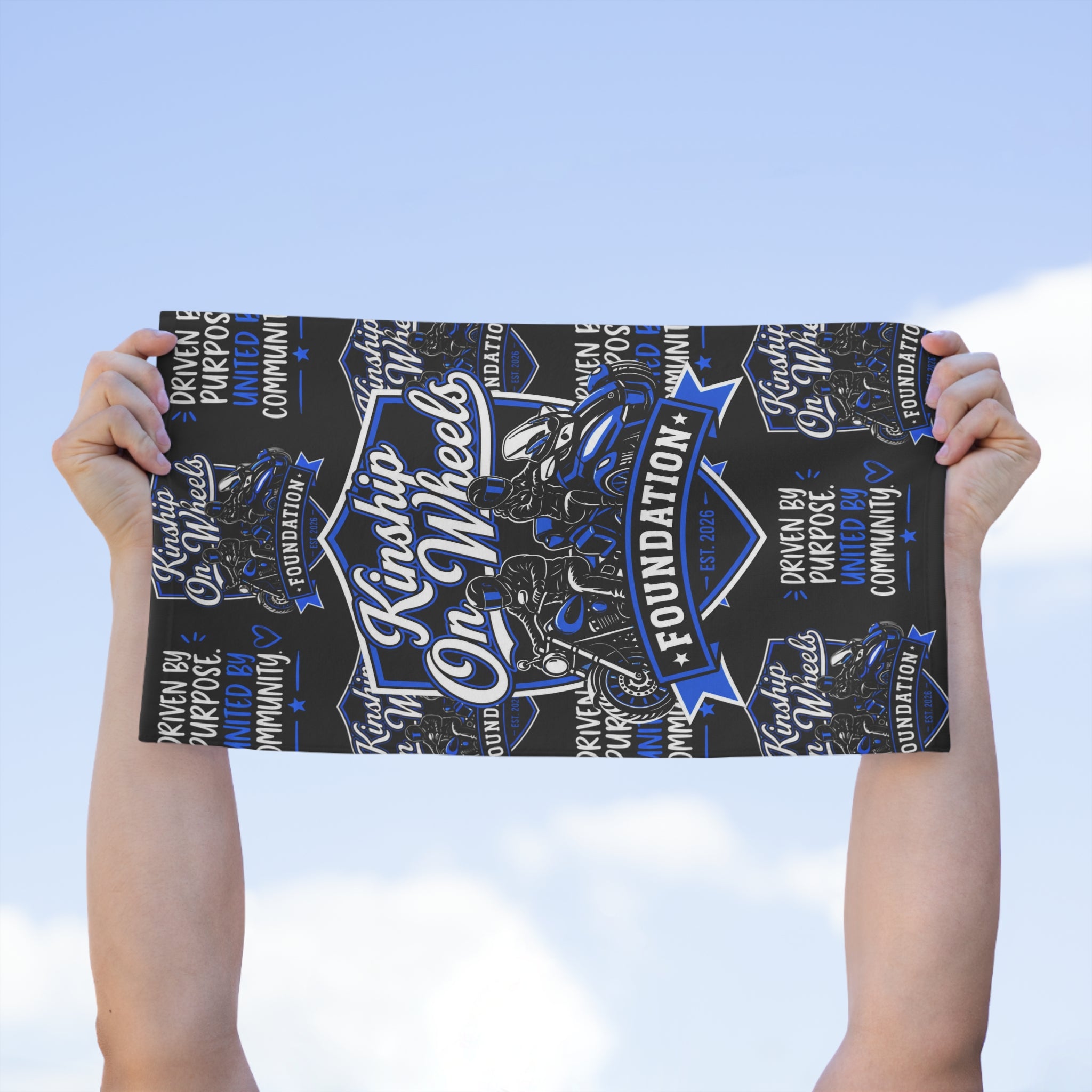 Kinship On Wheels Rally Towel – 11x18 Fan Towel