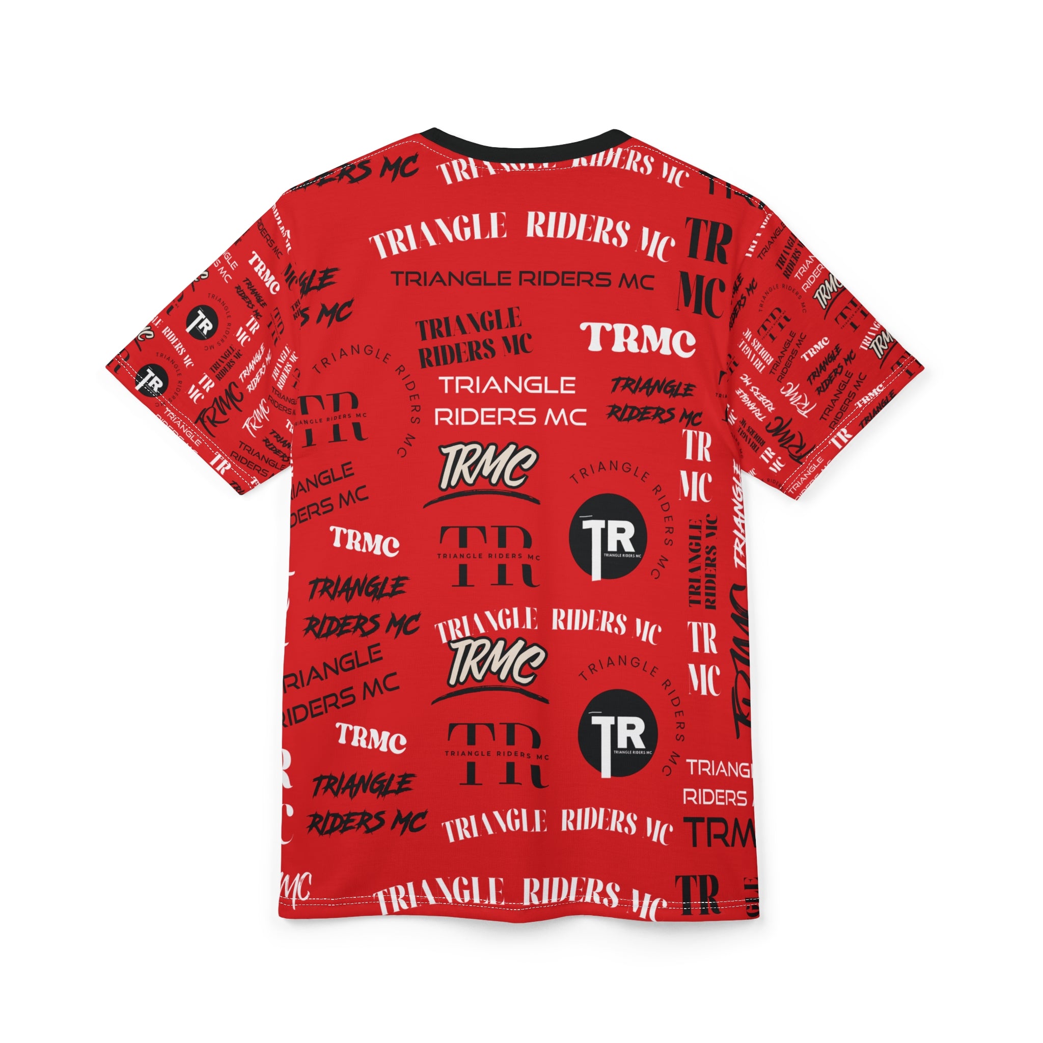 Bold Motorcycle Club Tee for Riders, Custom Unisex T-Shirt, Gift for Bikers, Triangles Riders Merch, Unique AOP Design, Motorcycle Apparel