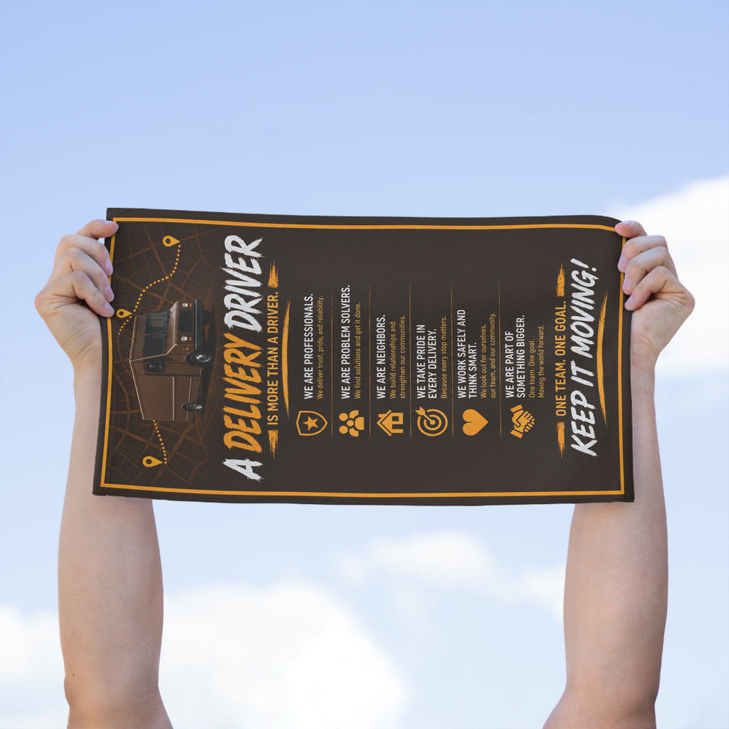 Delivery Driver Rally Towel — Keep It Moving 11x18 Motivational Work Towel