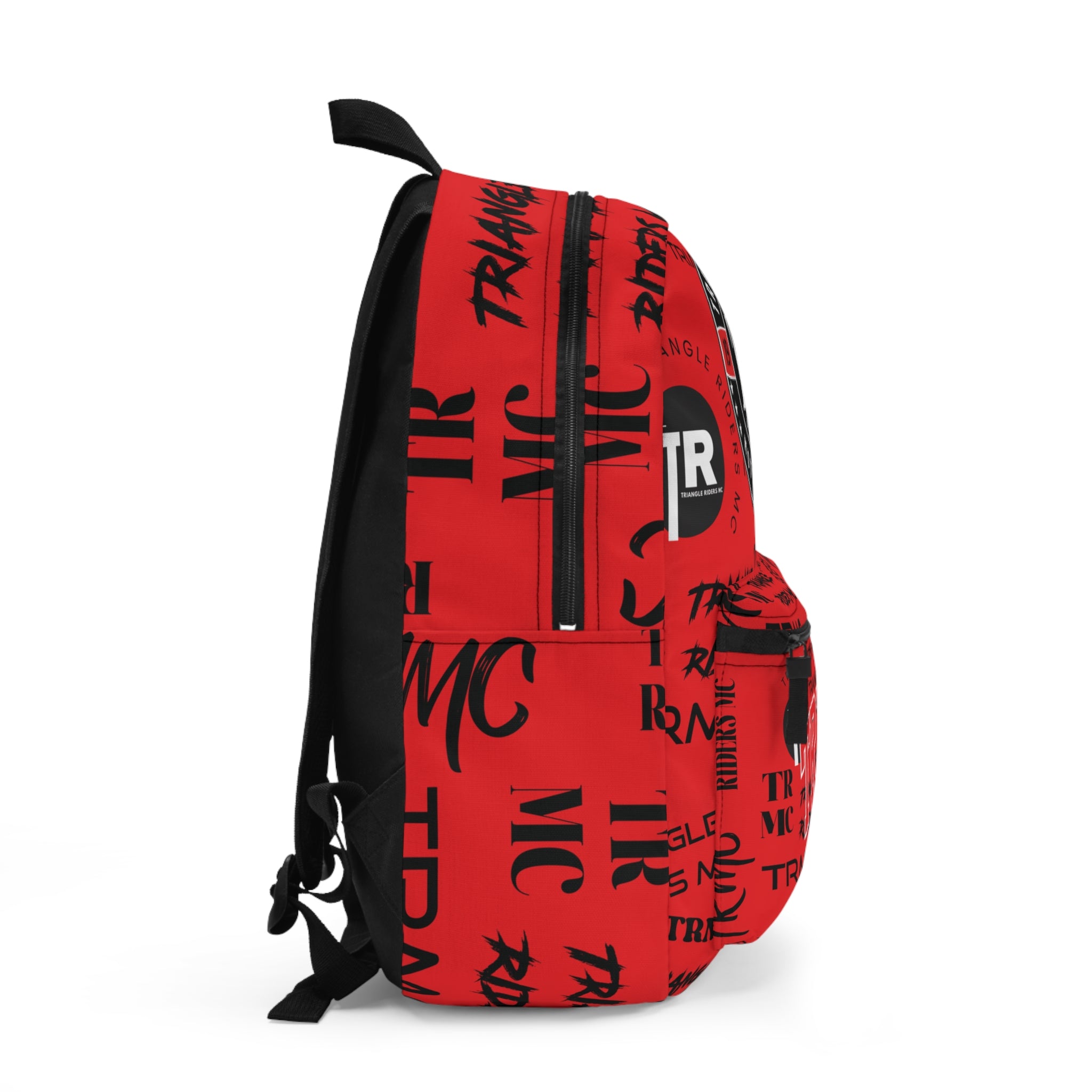 Bold Red Motorcycle Club Backpack, Trendy Daypack for Riders, Perfect for School, Travel, Events, and Outdoor Adventures
