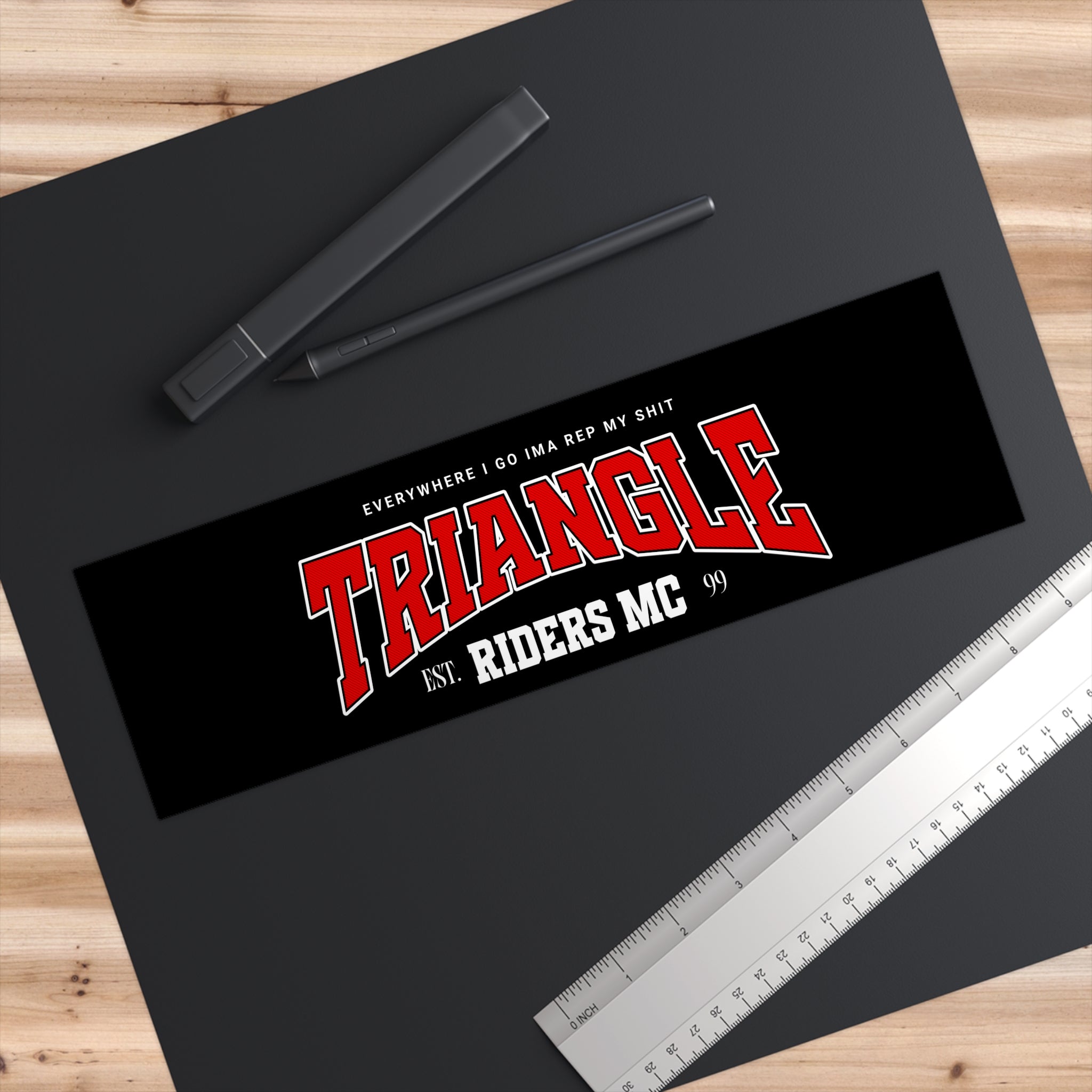 Custom Triangle Riders MC Bumper Sticker, Motorcycle Decor, Car Accessories, Gift for Bikers, Personalized Vehicle Stickers