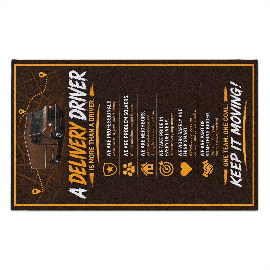 Delivery Driver Rally Towel — Keep It Moving 11x18 Motivational Work Towel