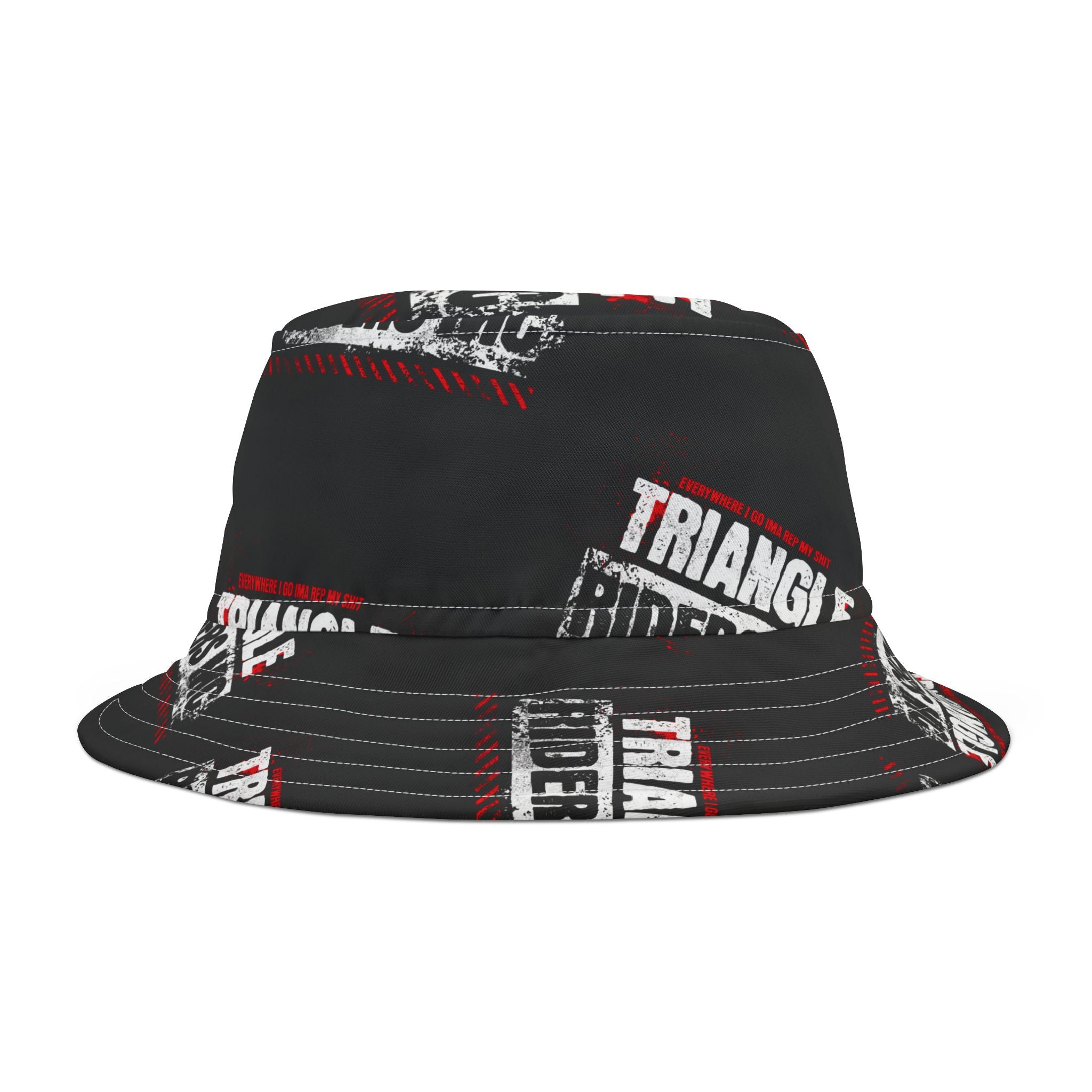 Custom Triangle Riders Bucket Hat, Urban Style Hat, Casual Outdoor Accessory, Unique Gift for Bikers, Festival Wear, Summer Fashion