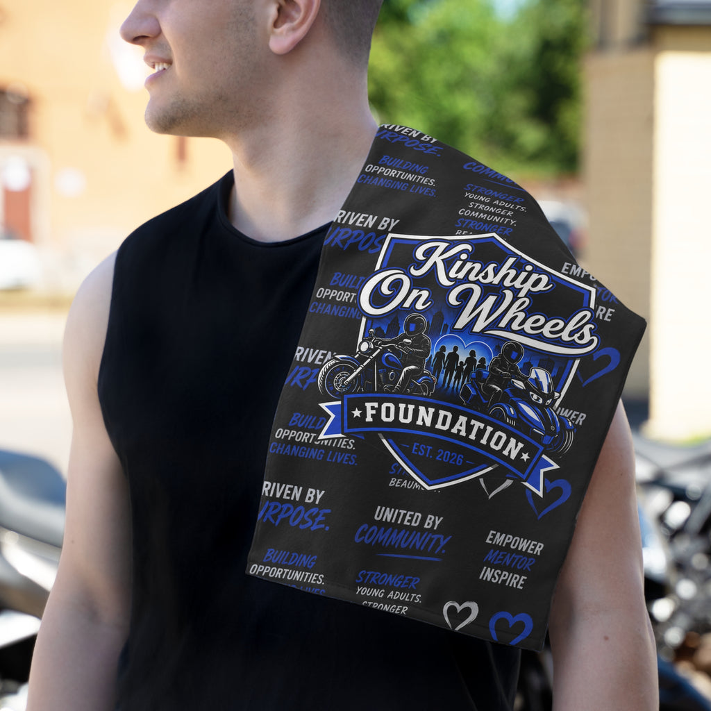 Kinship On Wheels Foundation Rally Towel — 11x18 Charity Motorcycle Support Towel