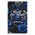 Kinship On Wheels Foundation Rally Towel — 11x18 Blue & Black Rose Motorcycle Support Towel