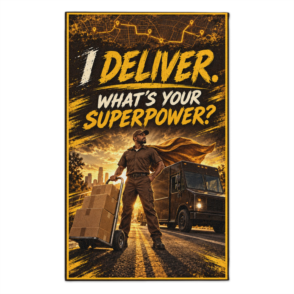 Delivery Driver Rally Towel — "I Deliver. What's Your Superpower?" 11x18
