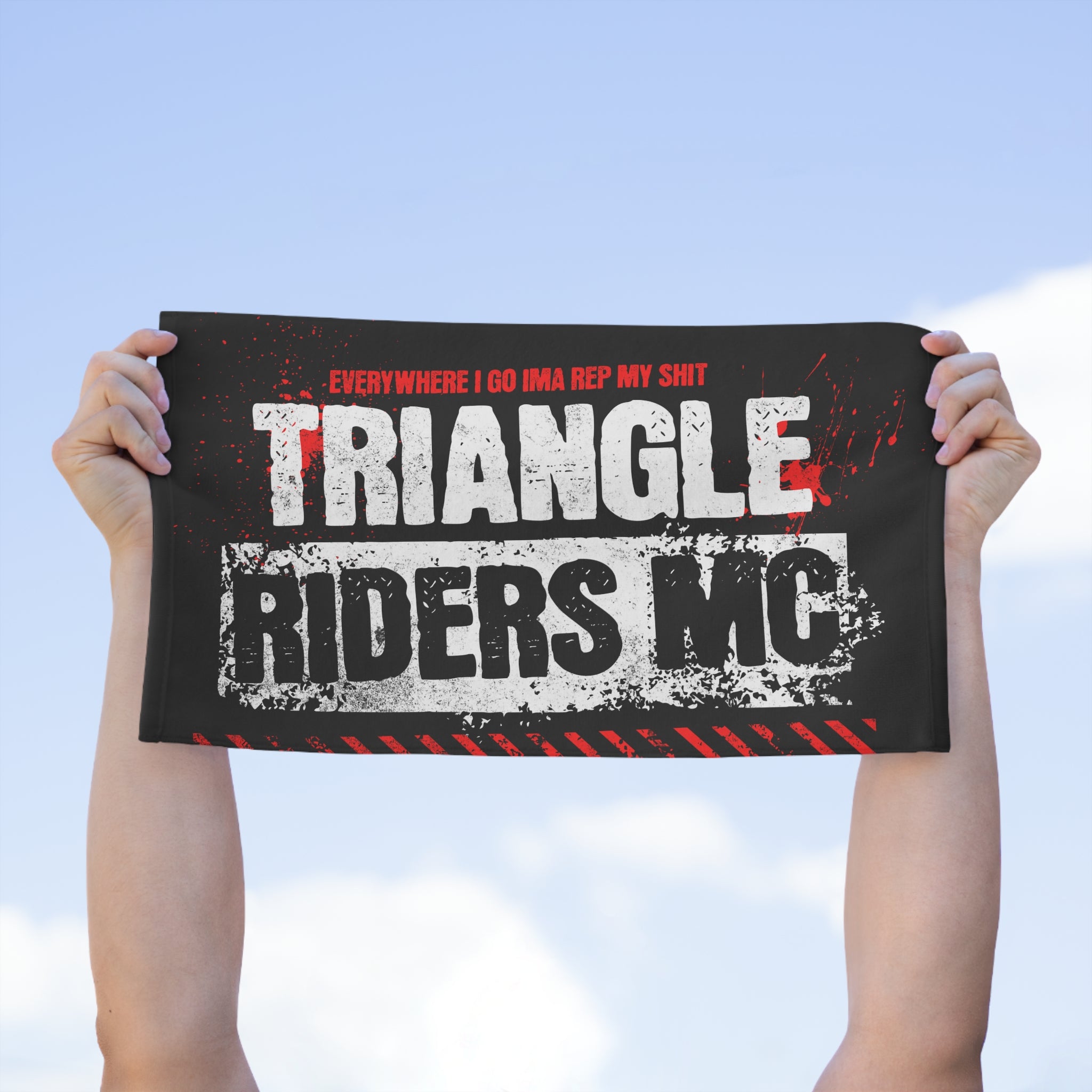 Triangle Rider MC Rally Towel | Biker Towel | Perfect for Motorcycle Events, Gift for Riders, Outdoor Activities, Sports Towels